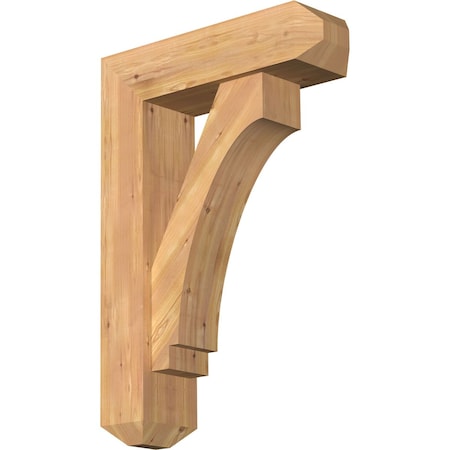 Ekena Millwork Imperial Craftsman Smooth Bracket w/ Offset Brace, Western Red Cedar, 7 1/2"W x 26"D x 38"H BKT0806X26X38IMP04SWR